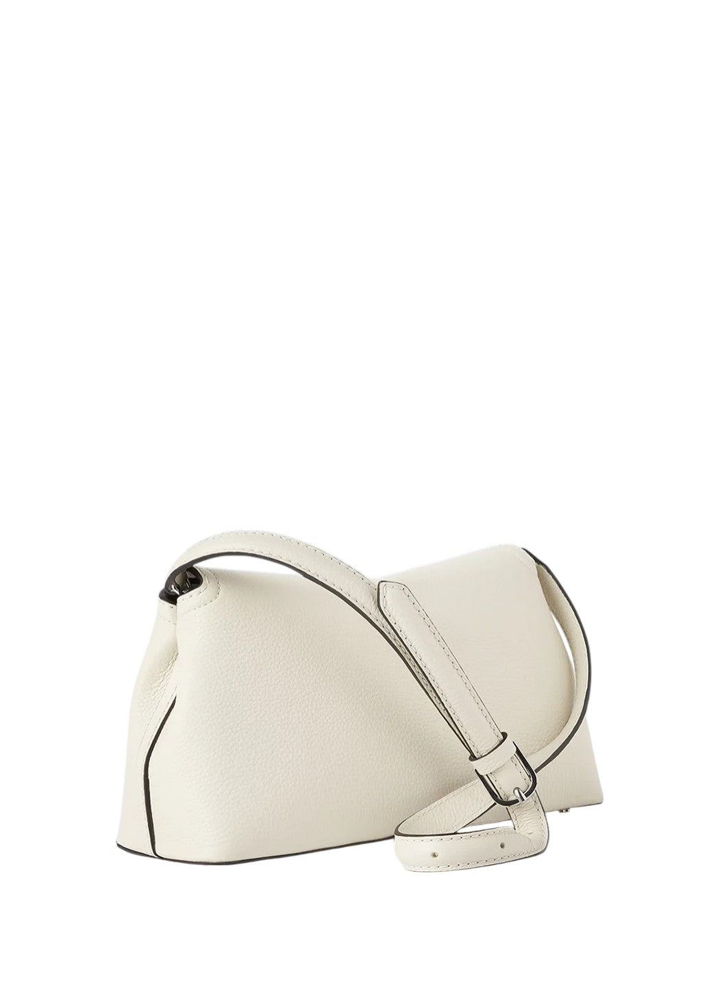 Toteme T-Lock Clutch Grain Leather Milk