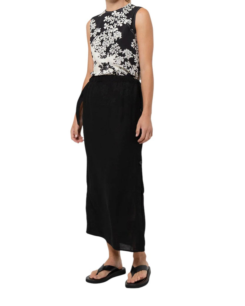 Toteme Side Button Drawstring Skirt Black