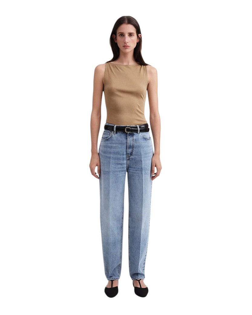 Toteme Sleeveless Boat Neck Top Nutmeg