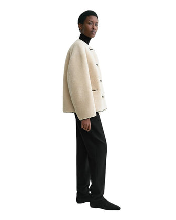 Toteme Teddy Shearling Clasp Jacket Off-white