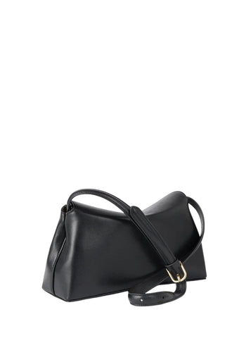 Toteme T-Lock Clutch Smooth Leather Black