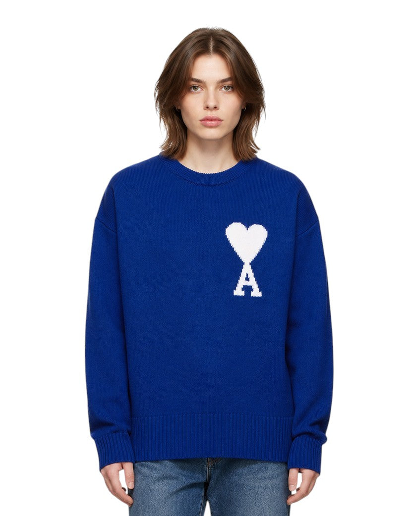 AMI Paris Ami De Coeur Oversize Sweater Blue