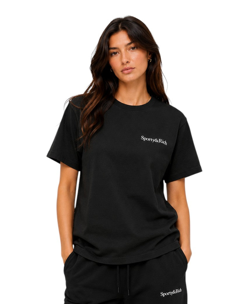 Sporty & Rich Health Is Wealth T-Shirt Black