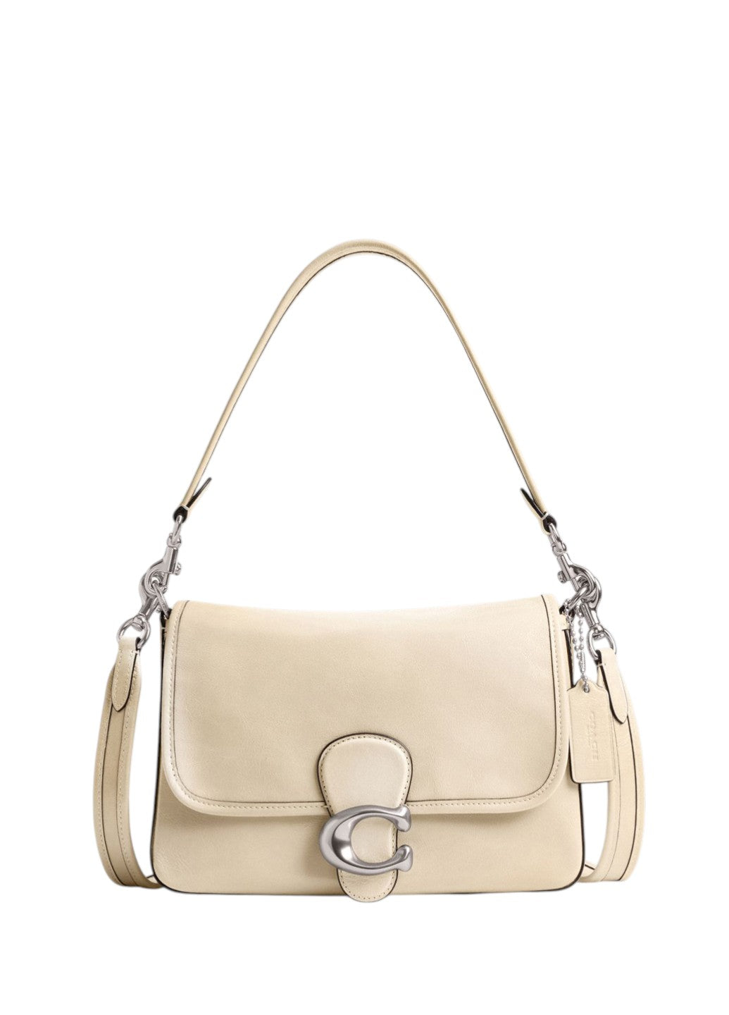 Coach Soft Tabby Shoulder Bag Ivory/Silver