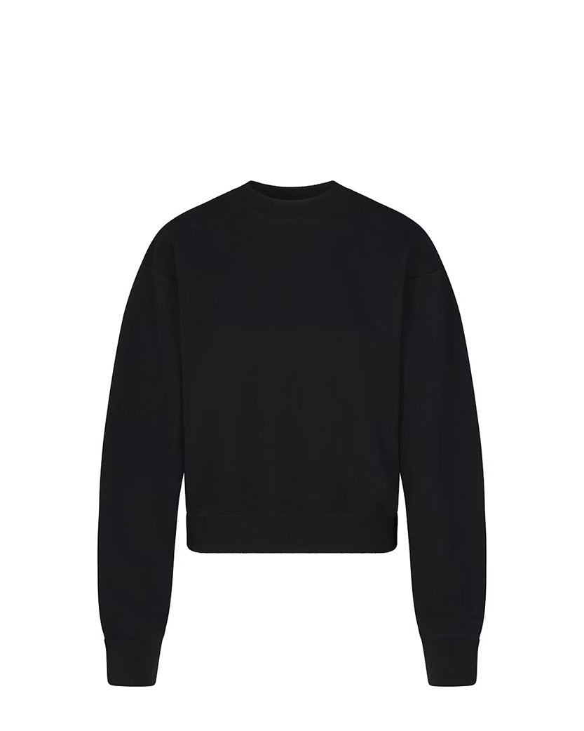 Skims Cotton Fleece Classic Sweatshirt Black