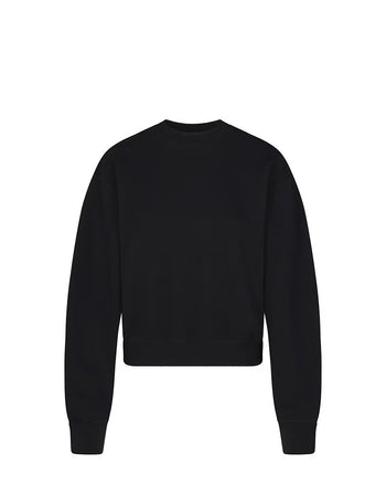 Skims Cotton Fleece Classic Sweatshirt Black