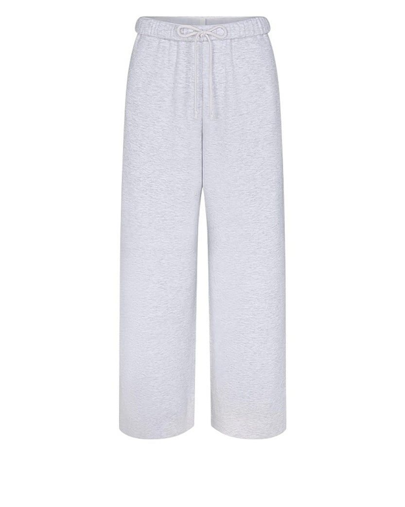 Skims Cotton Fleece Straight Leg Pant Light Heather Grey