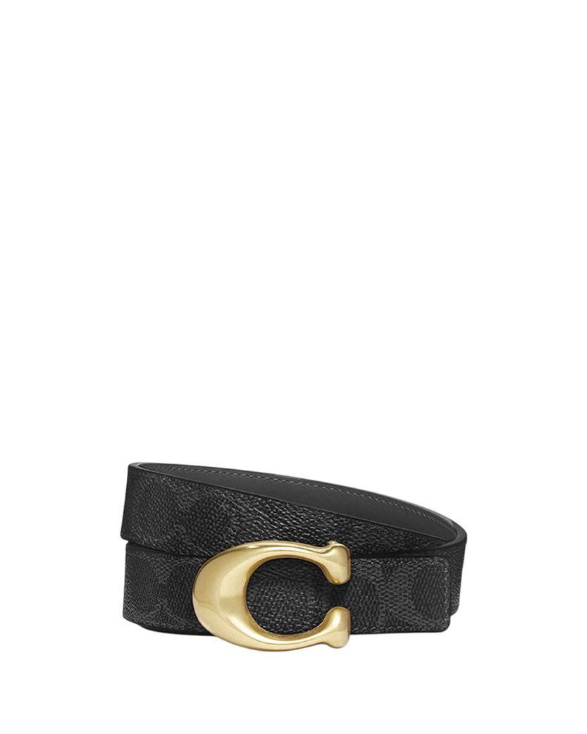 Coach Signature Buckle Reversible Belt Navy/Black
