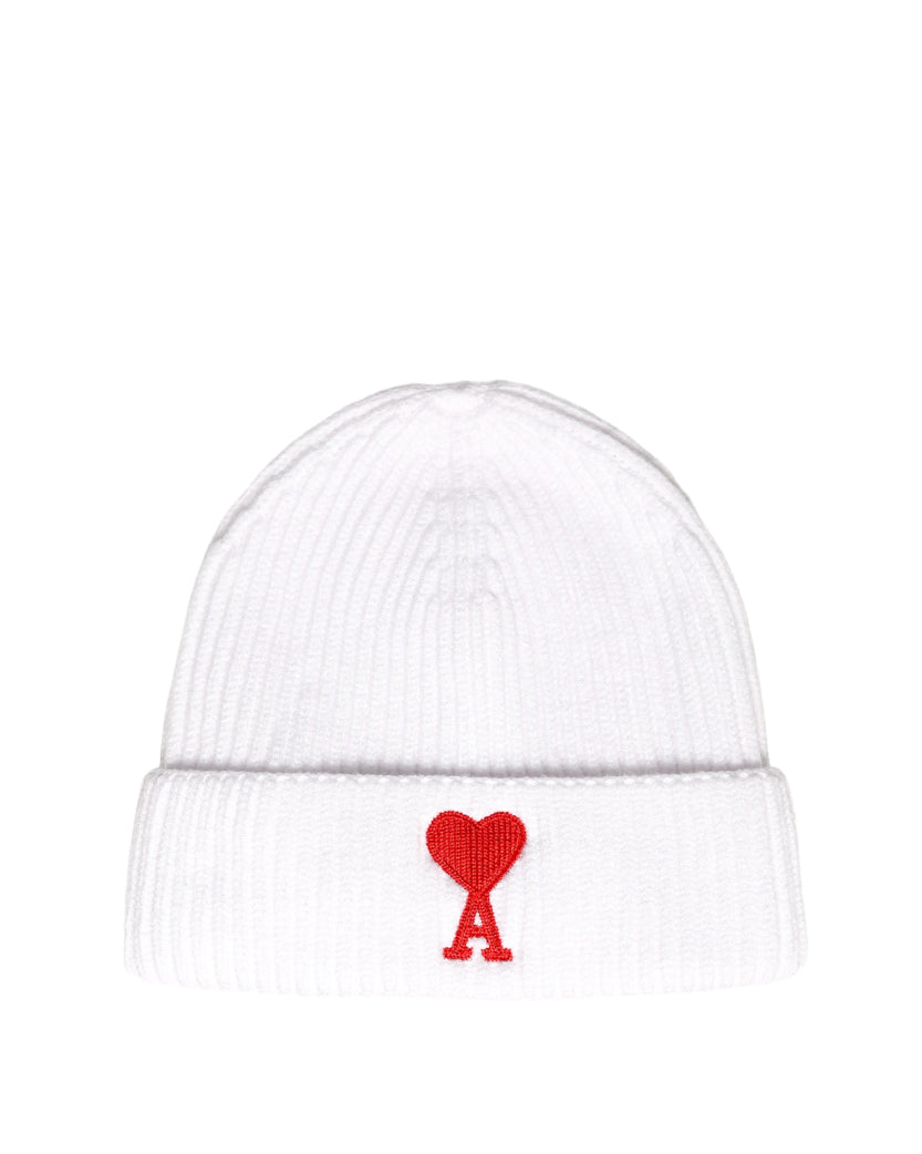 AMI Alexandre Mattiussi Ami de Coeur Patch Beanie White