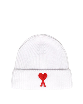 AMI Alexandre Mattiussi Ami de Coeur Patch Beanie White