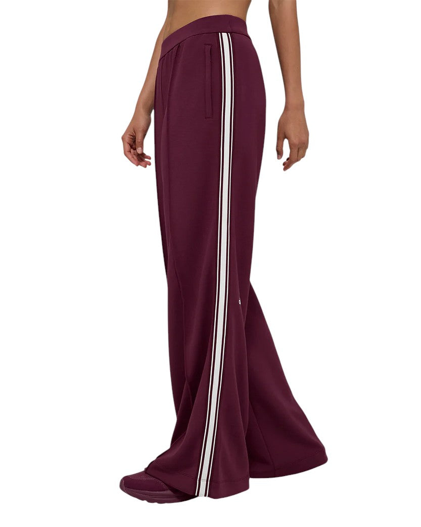 Alo Yoga Track Star Wide Leg Pant Burgundy
