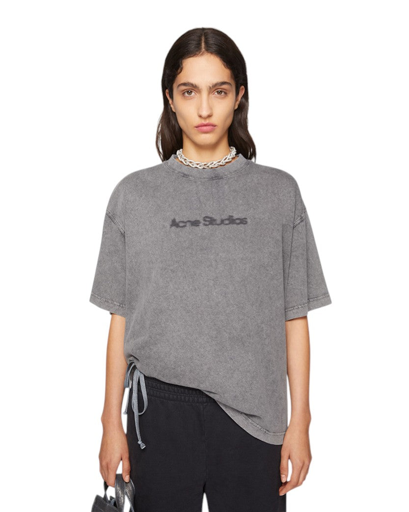 Acne Studios Blurred Logo T-Shirt Faded Grey