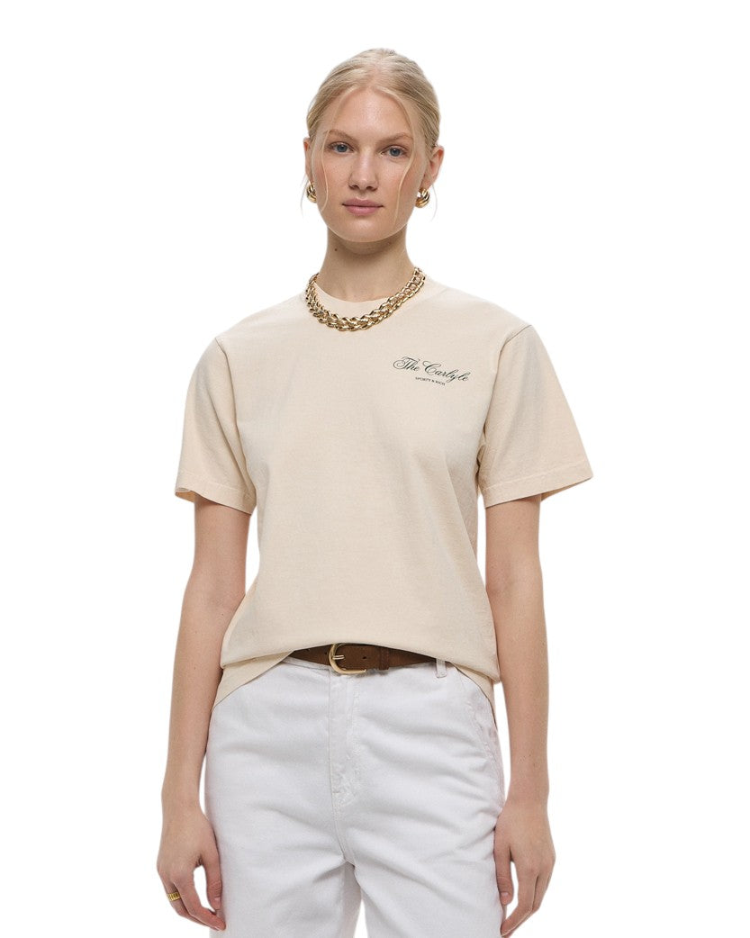 Sporty & Rich The Carlyle Souvenir T-Shirt Cream