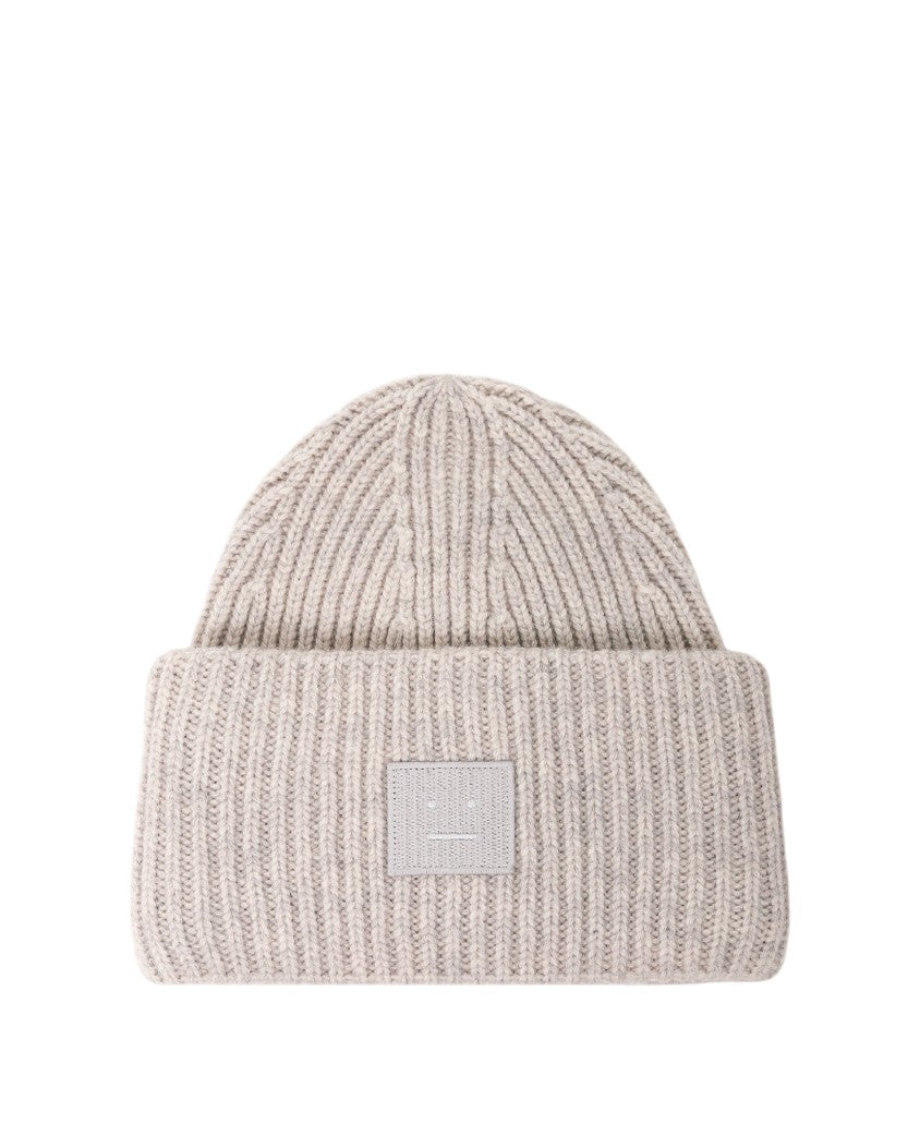 Acne Studios Rib knit beanie hat light grey