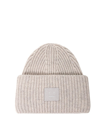 Acne Studios Rib knit beanie hat light grey