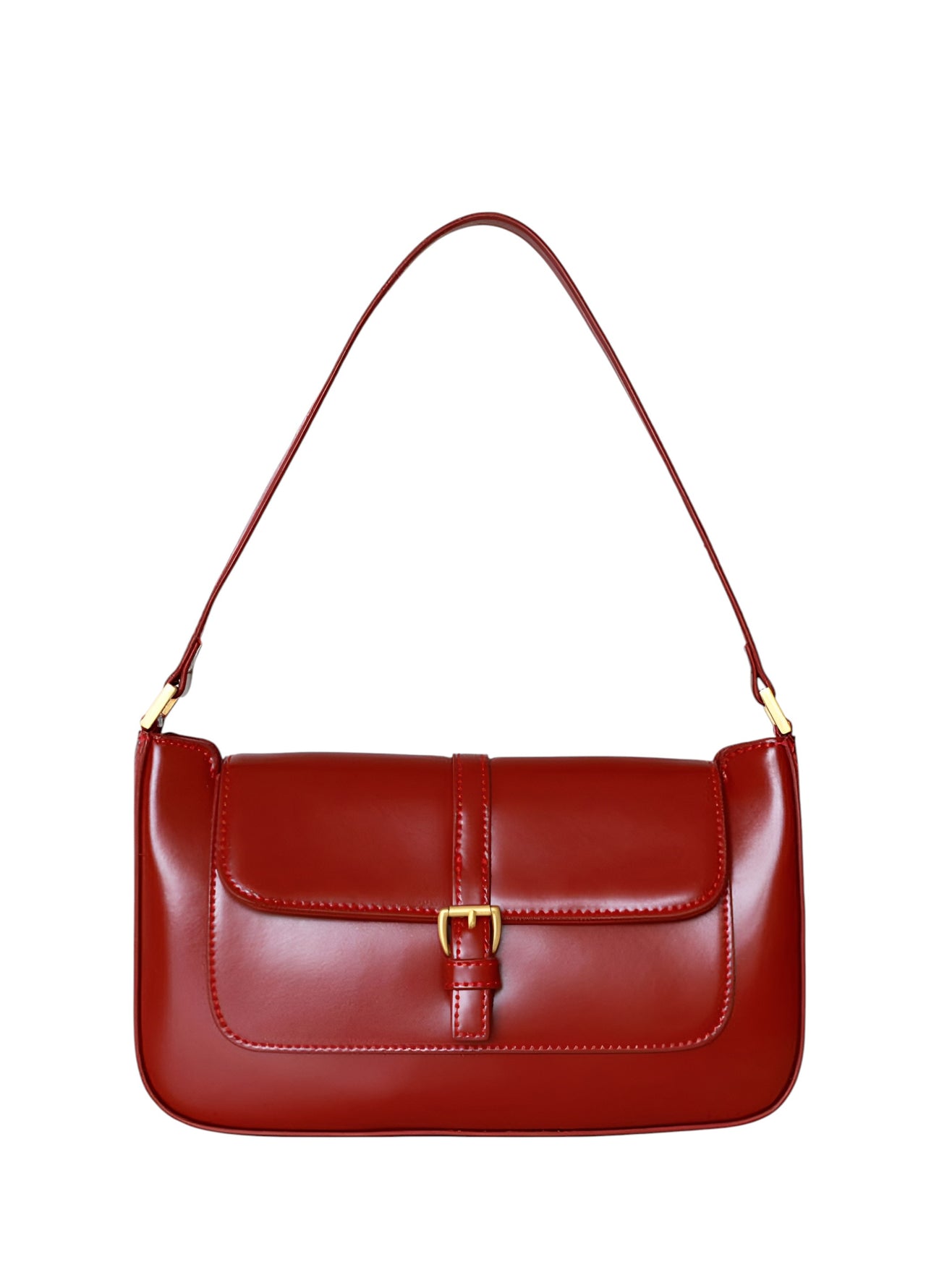 By Far Miranda Vintage Gloss Leather Burgundy