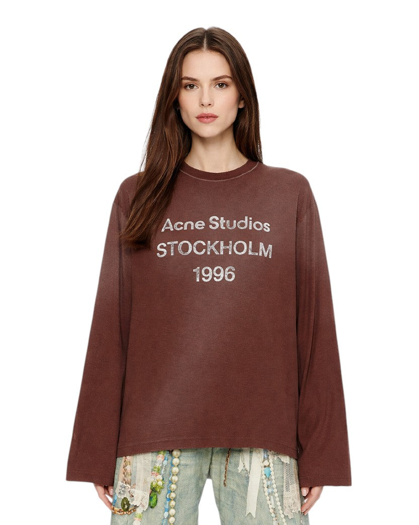 Acne Studios Stamp Logo Long Sleeve Chocolate Brown