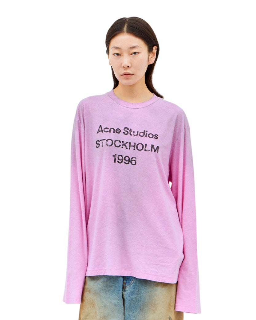 Acne Studios Stamp Logo Long Sleeve Candy Pink