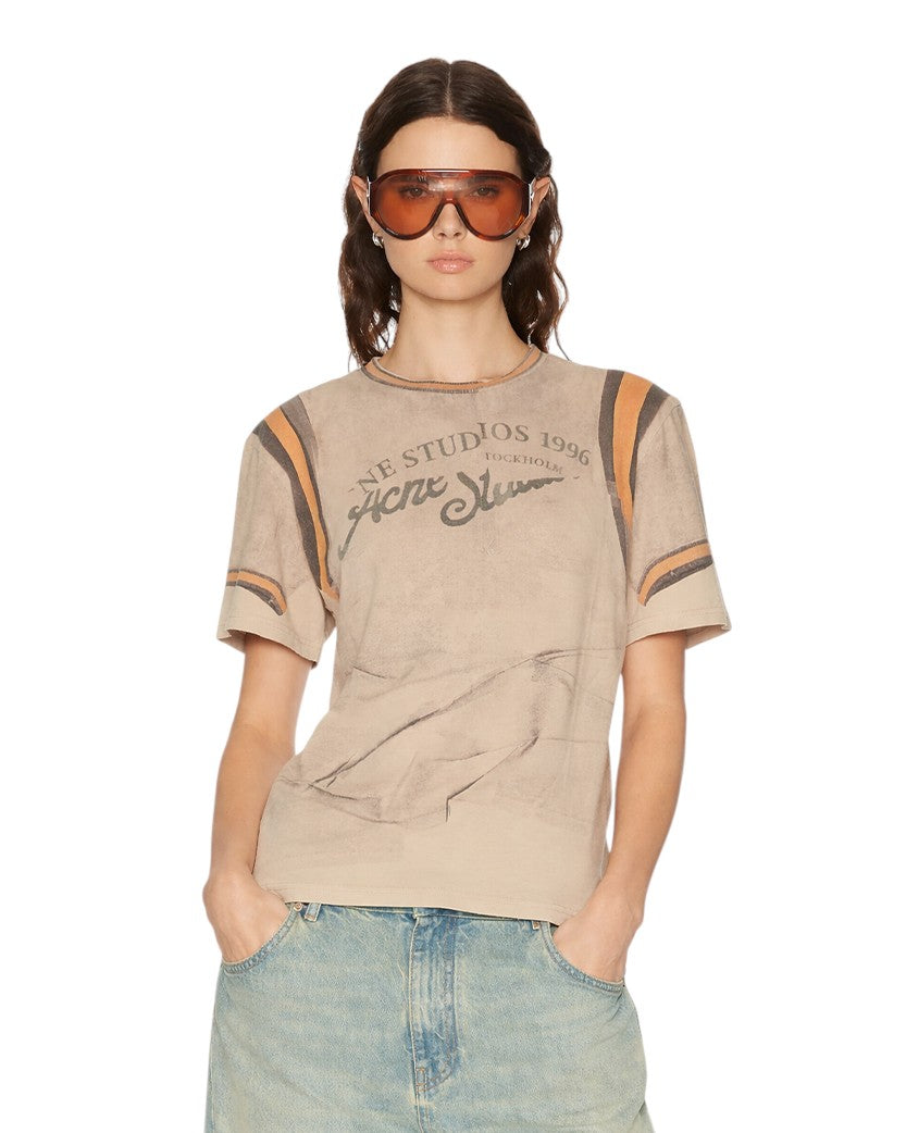 Acne Studios Graphic T-Shirt Sand Beige
