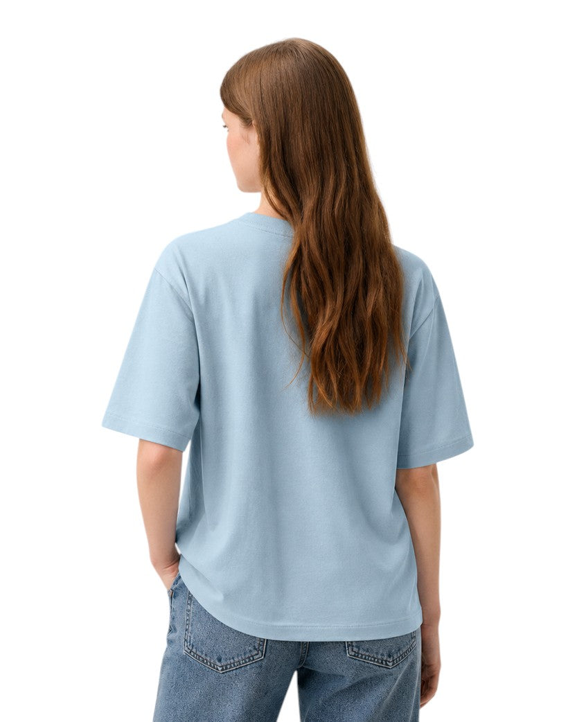 AMI Paris Ami De Coeur White Heart T-Shirt Light Blue