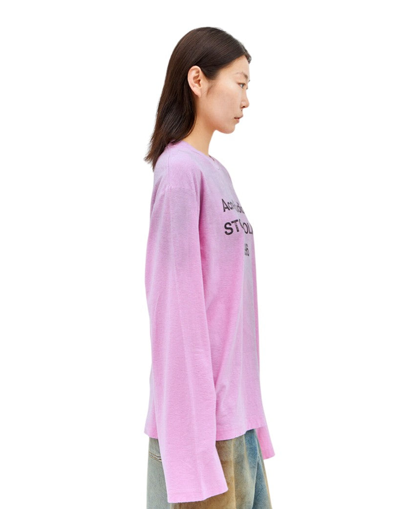 Acne Studios Stamp Logo Long Sleeve Candy Pink