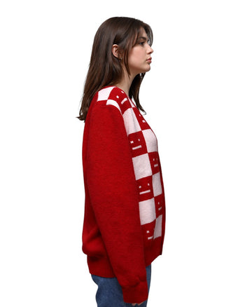 Acne Studios Face Maglia wool cardigan Red