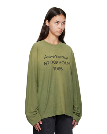 Acne Studios Stamp Logo Long Sleeve Olive Green