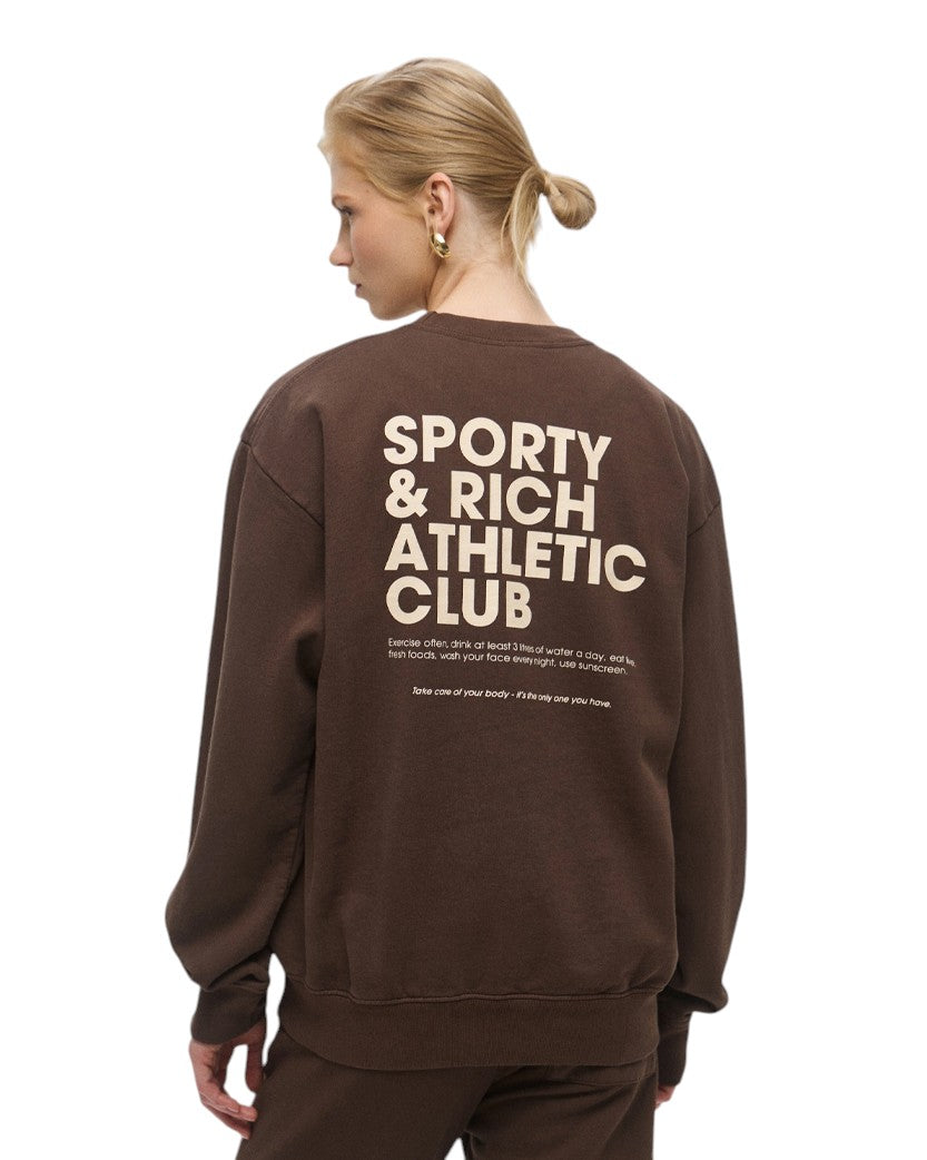 Sporty & Rich Exercise Often Crewneck Brown