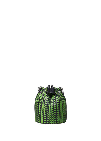 Marc Jacobs The Monogram Leather Micro Bucket Bag Green