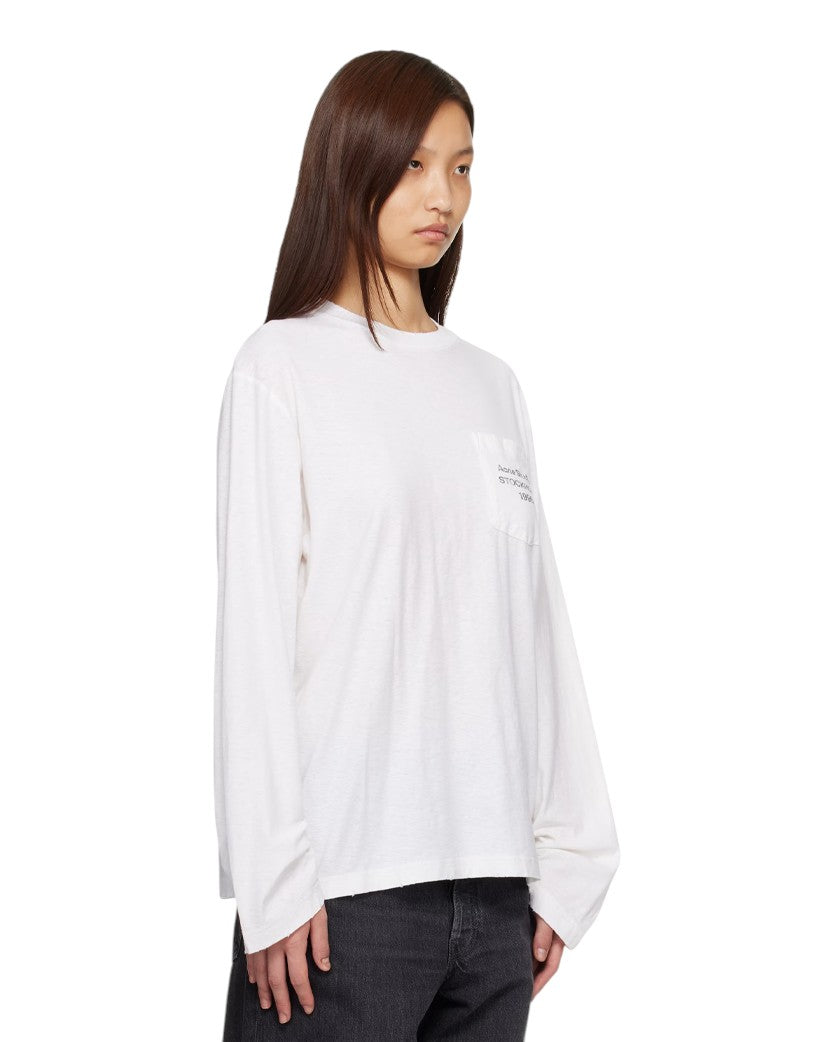 Acne Studios Logo Pocket Long Sleeve White