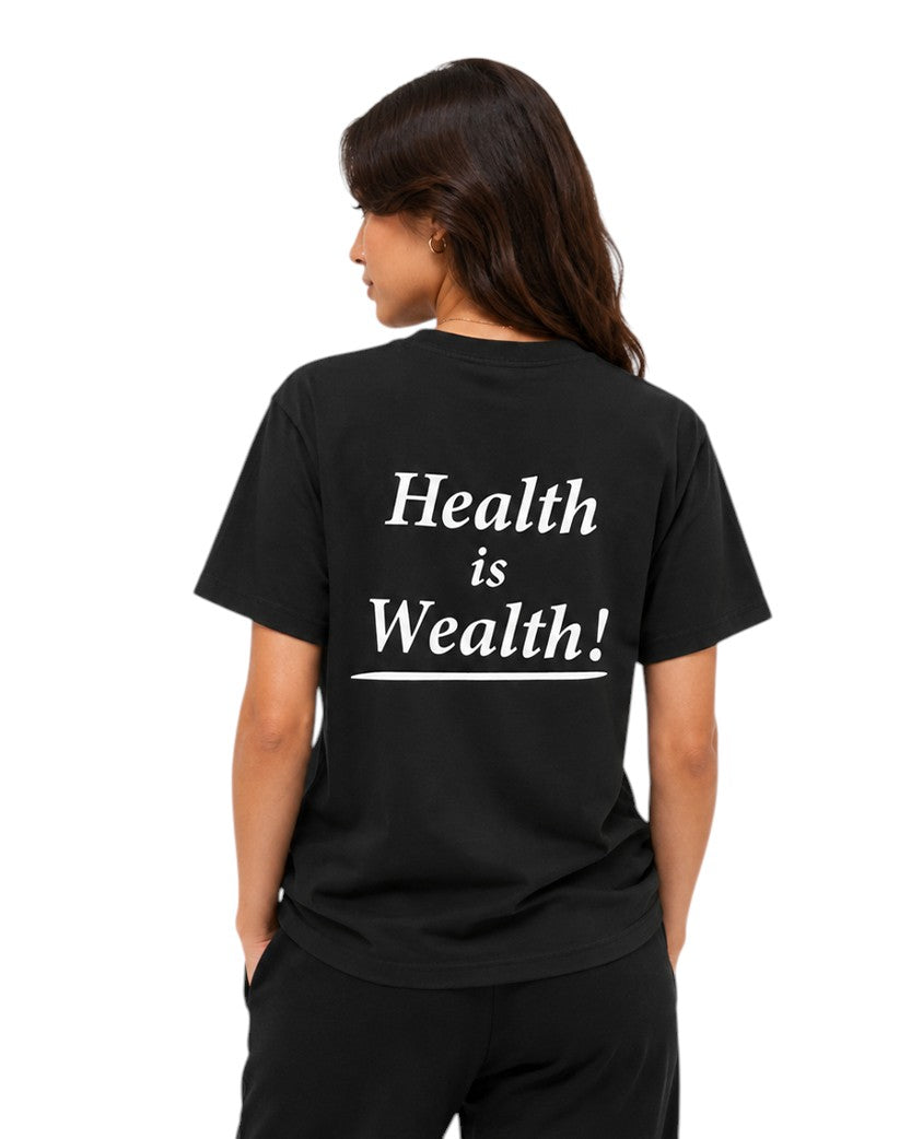 Sporty & Rich Health Is Wealth T-Shirt Black