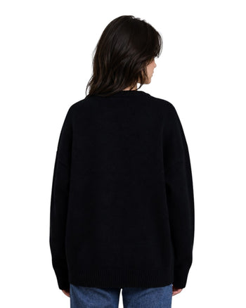 AMI Paris Ami De Coeur Oversize Sweater Black White Heart