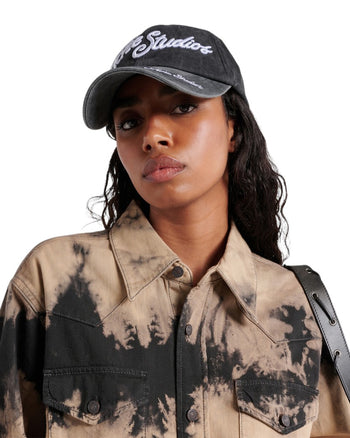 Acne Studios Logo Baseball Cap Faded Black