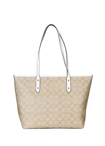 Coach City Zip Tote In Signature Canvas Chalk