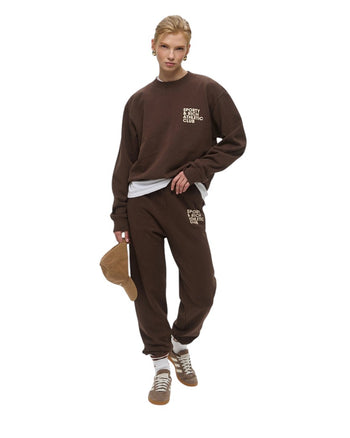 Sporty & Rich Exercise Often Crewneck Brown