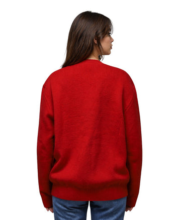 Acne Studios Face Maglia wool cardigan Red