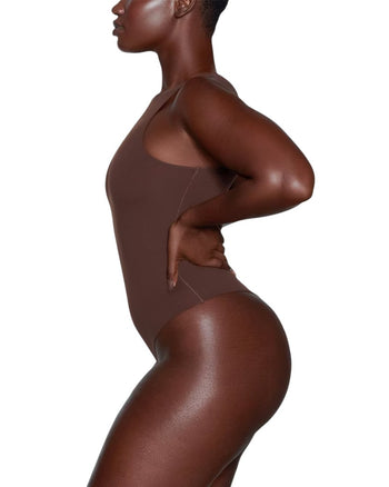 Skims Fits Everybody High Neck Bodysuit Cocoa