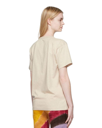 Acne Studios T-Shirt With Ellison Face Patch Beige