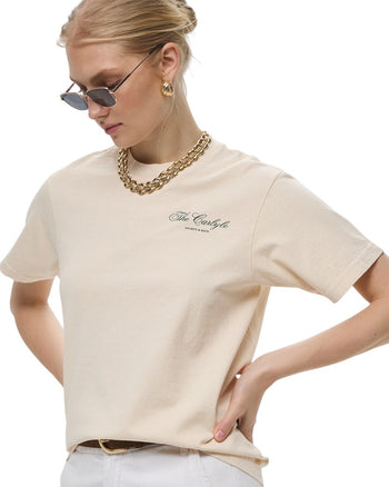 Sporty & Rich The Carlyle Souvenir T-Shirt Cream