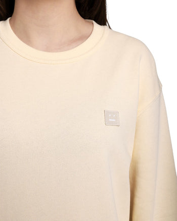 Acne Studios Face Patch Crewneck Sweatshirt Cream