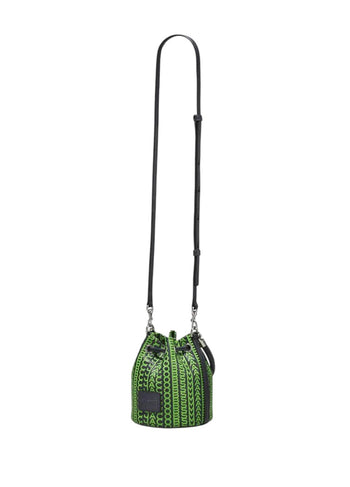 Marc Jacobs The Monogram Leather Micro Bucket Bag Green