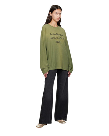 Acne Studios Stamp Logo Long Sleeve Olive Green
