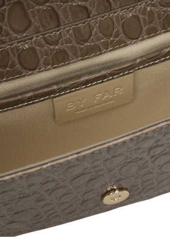 By Far Miranda Croco Embossed Leather Grey
