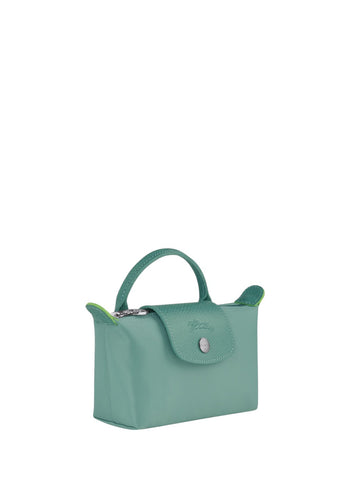 Longchamp Le Pliage Green Pouch With Handle Lagoon