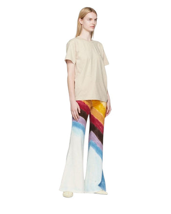 Acne Studios T-Shirt With Ellison Face Patch Beige