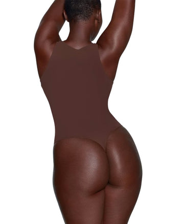Skims Fits Everybody High Neck Bodysuit Cocoa