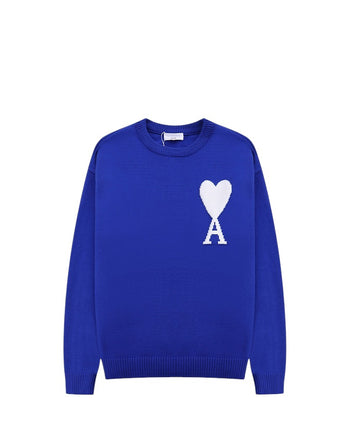 AMI Paris Ami De Coeur Oversize Sweater Blue