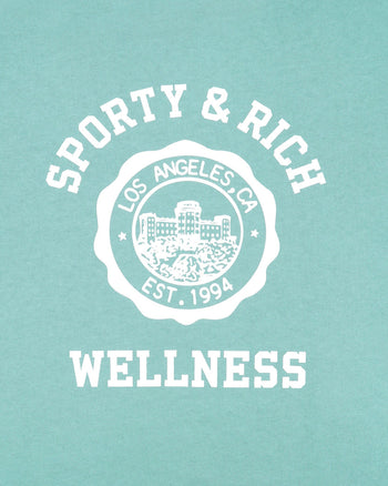 Sporty & Rich Emblem Crewneck Aquamarine/White