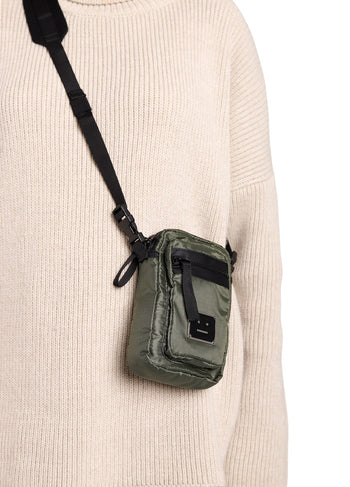 Acne Studios Arvel Face-patch ripstop cross-body bag Olive
