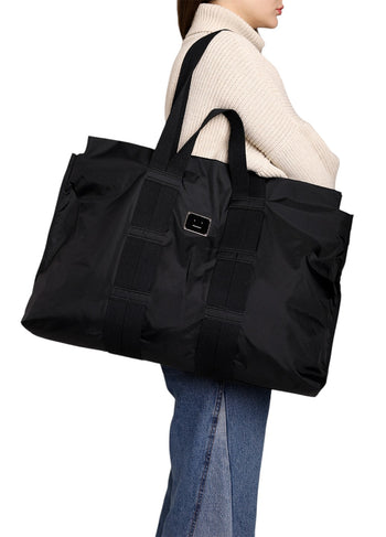 Acne Studios Arvid Plaque Face Tote Bag Black